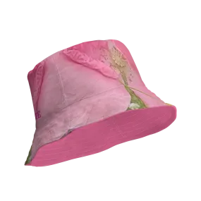 The FLOWER LOVE Collection - "Pretty Pink Poppies" Design Premium Reversible Bucket Hat - Pink Inside - Beach Hat, Gifts for Her