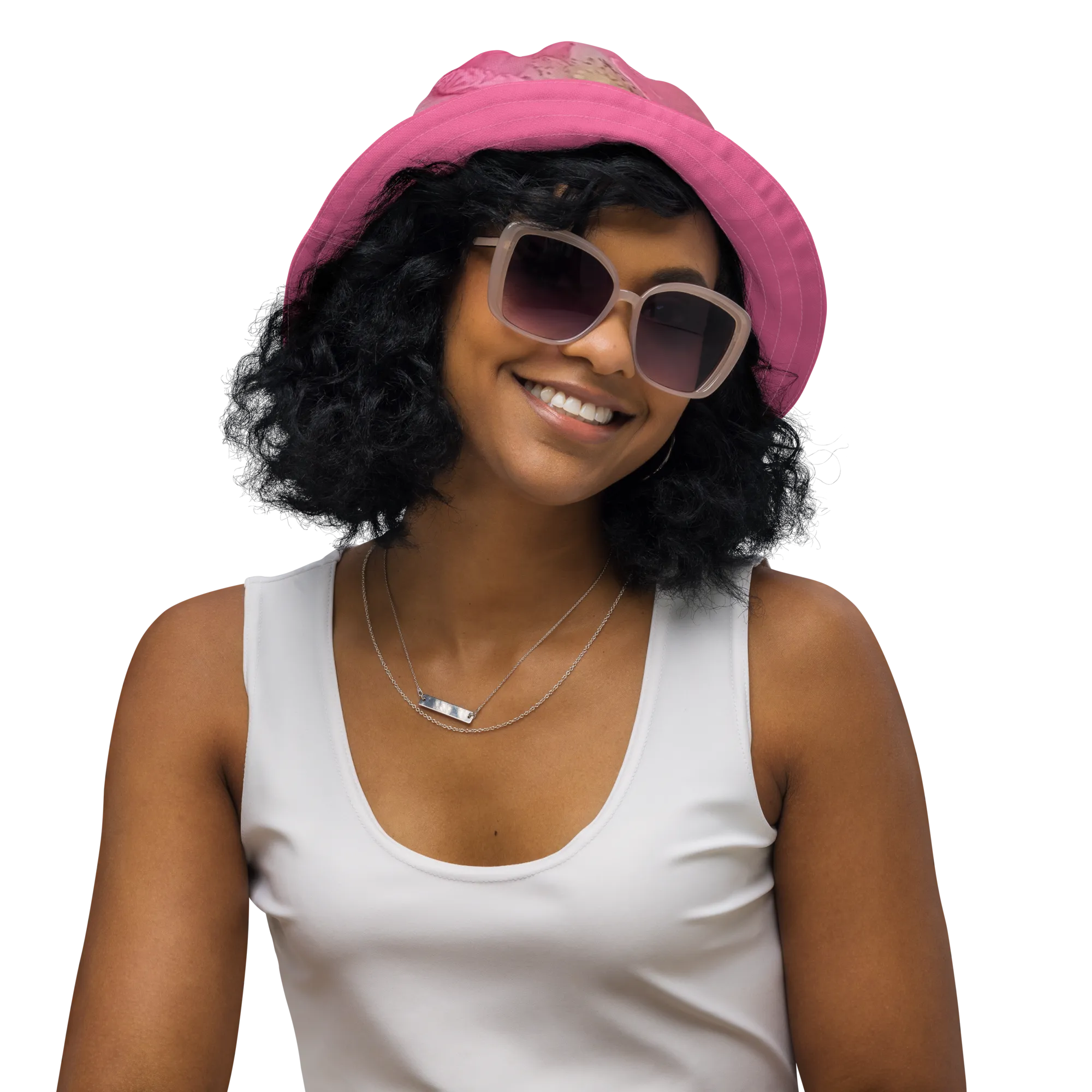 The FLOWER LOVE Collection - "Pretty Pink Poppies" Design Premium Reversible Bucket Hat - Pink Inside - Beach Hat, Gifts for Her