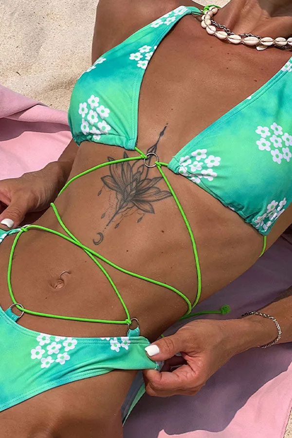 Tie Dye Girly Strappy Bikini
