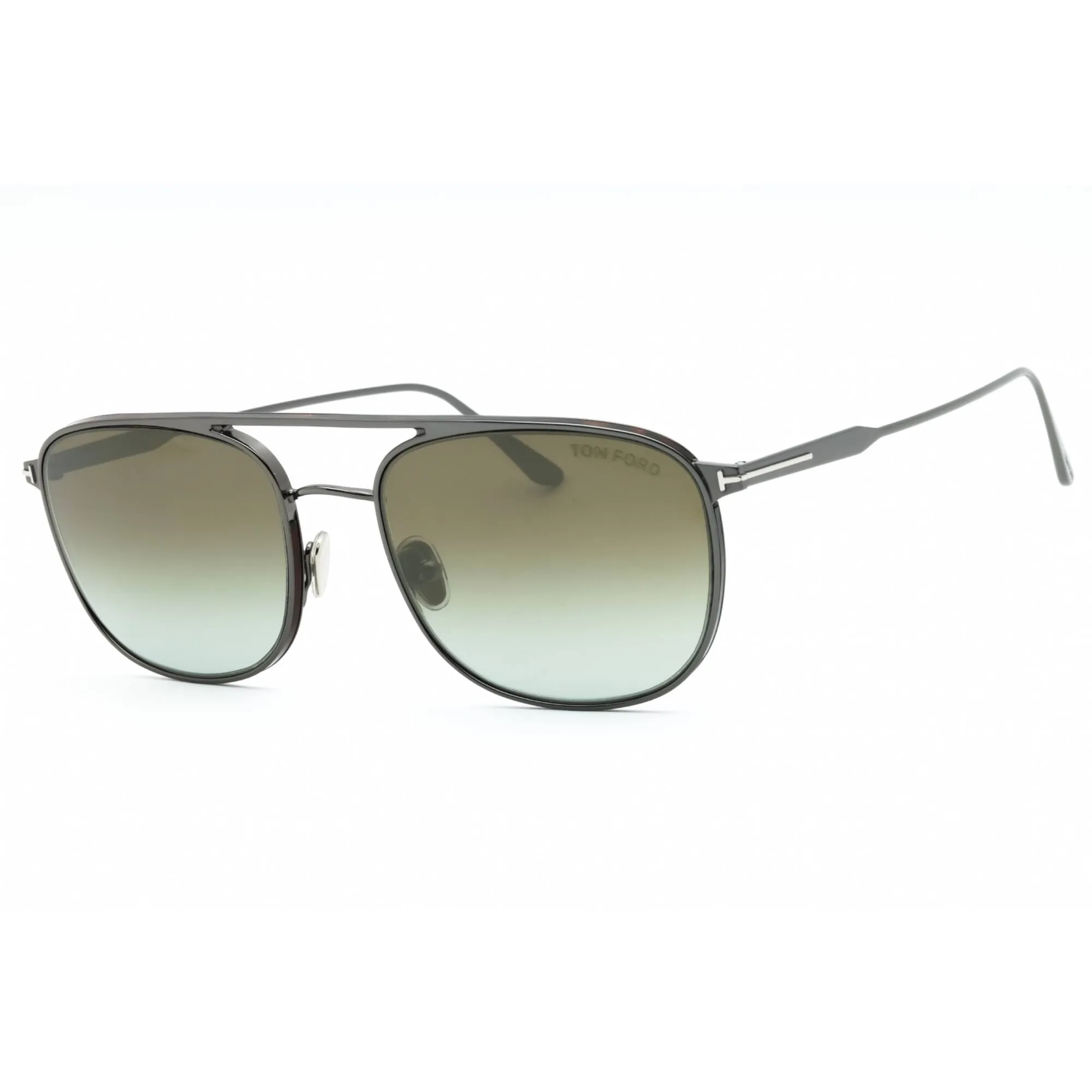 Tom Ford Men's Sunglasses - Shiny Dark Ruthenium Metal Aviator Full Rim | FT0827 12Q
