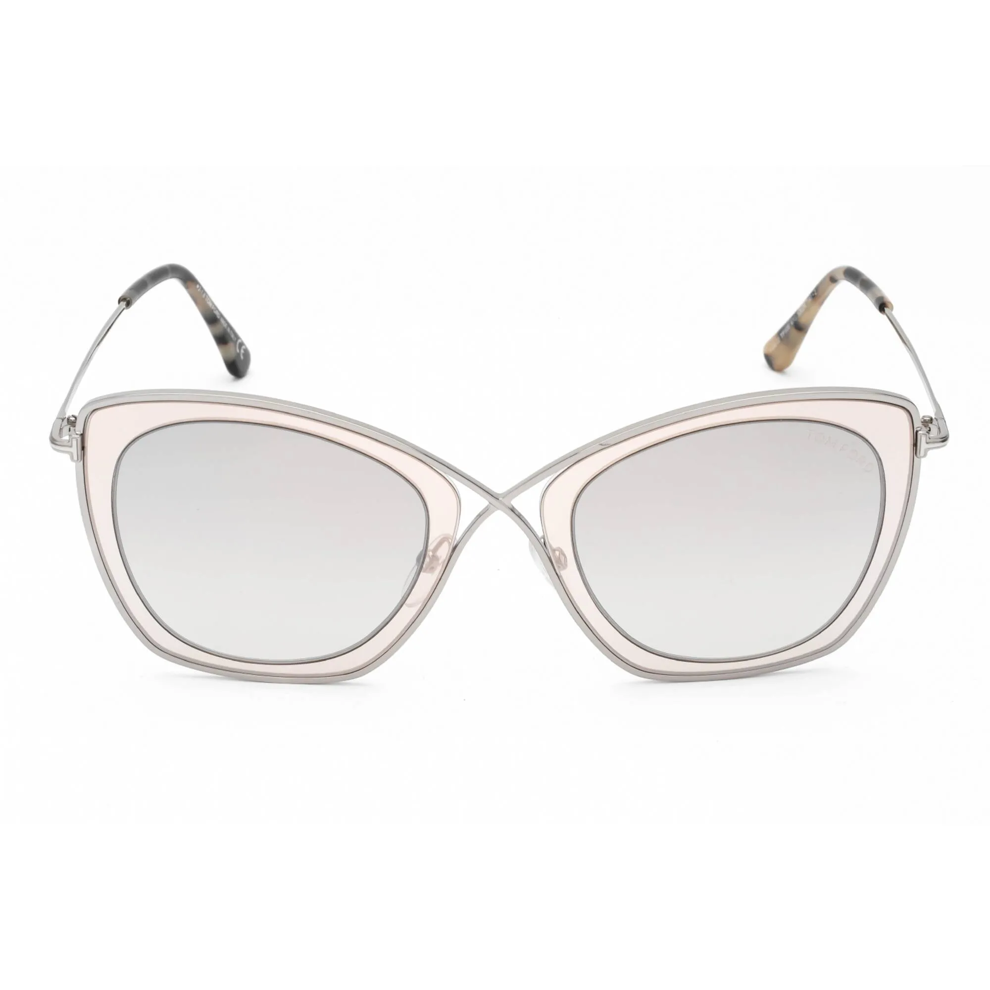 Tom Ford Unisex Sunglasses - Transparent Light Brown Butterfly Frame | FT0605 47G