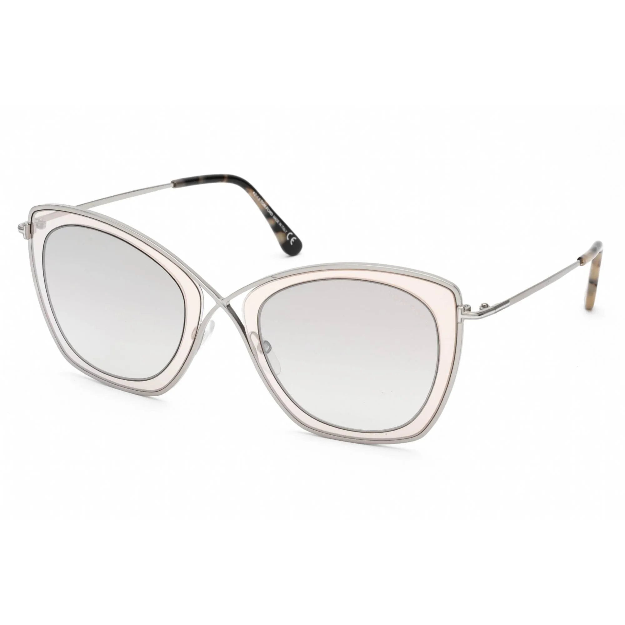 Tom Ford Unisex Sunglasses - Transparent Light Brown Butterfly Frame | FT0605 47G