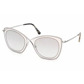 Tom Ford Unisex Sunglasses - Transparent Light Brown Butterfly Frame | FT0605 47G