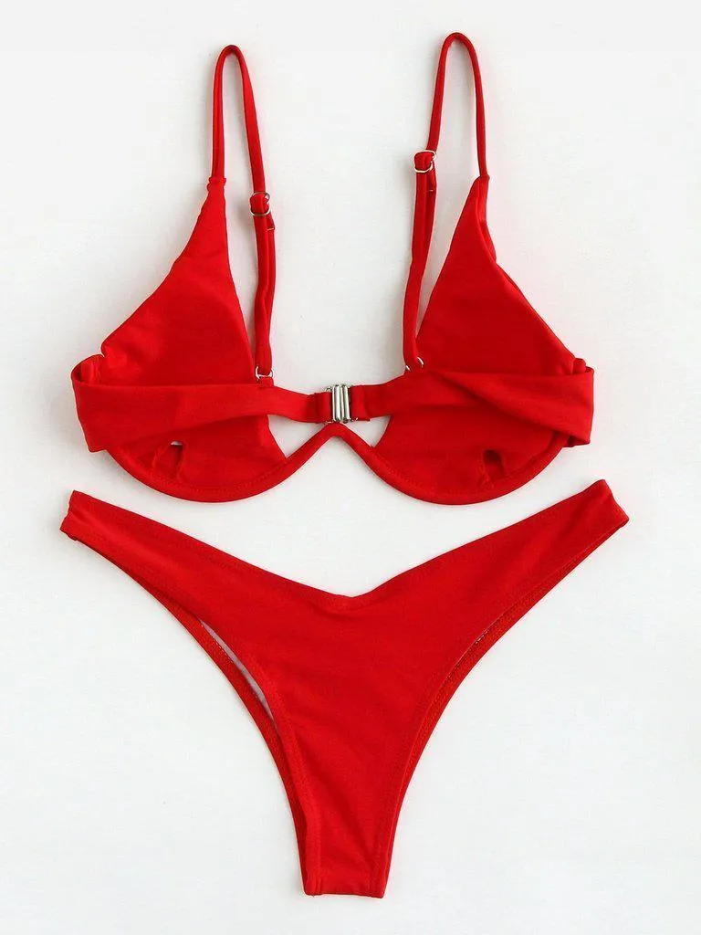 Underwire High Leg Bikini Set