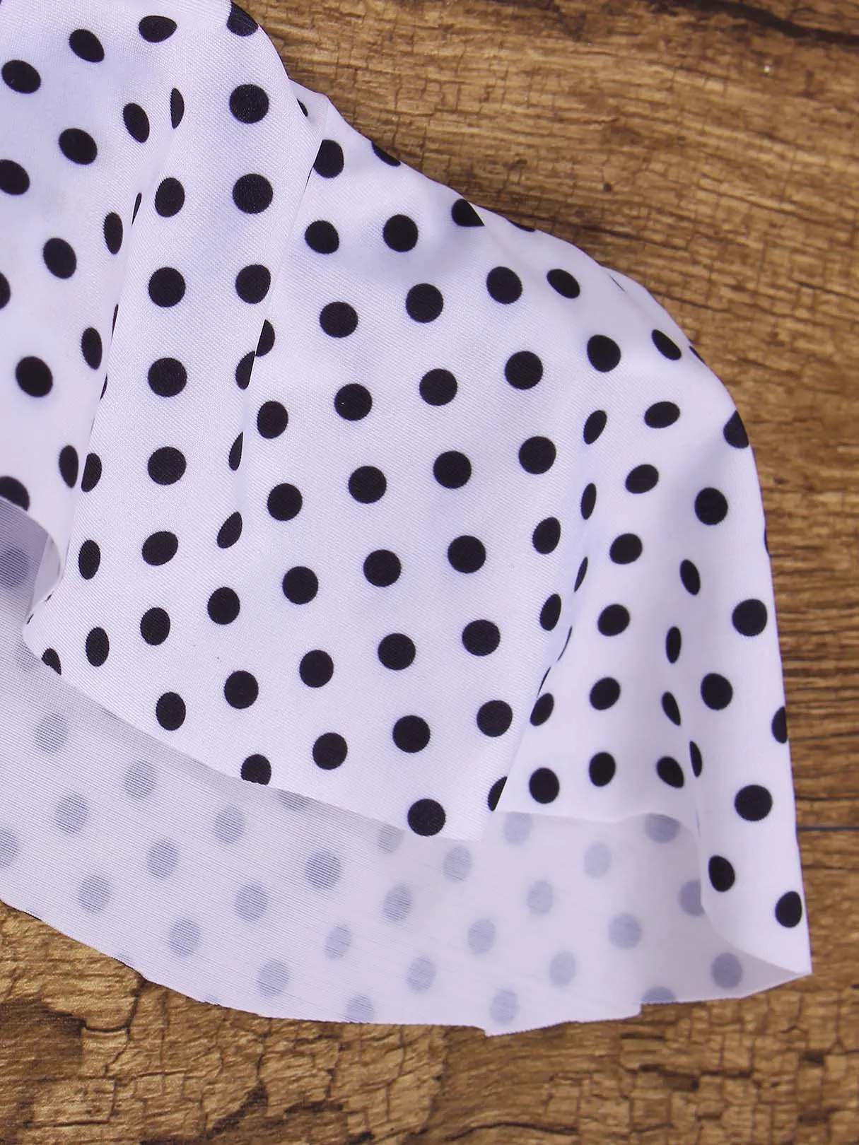 Wholesale One Shoulder Wave Polka Dot Sleeveless Flounced Hem 2 Piece Bikinis