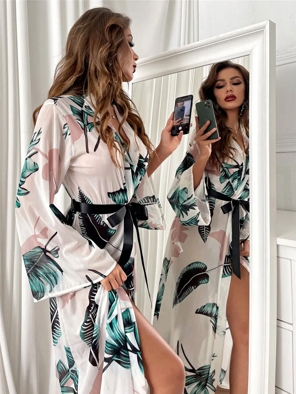 Women's Bathrobe Mesh Nightie