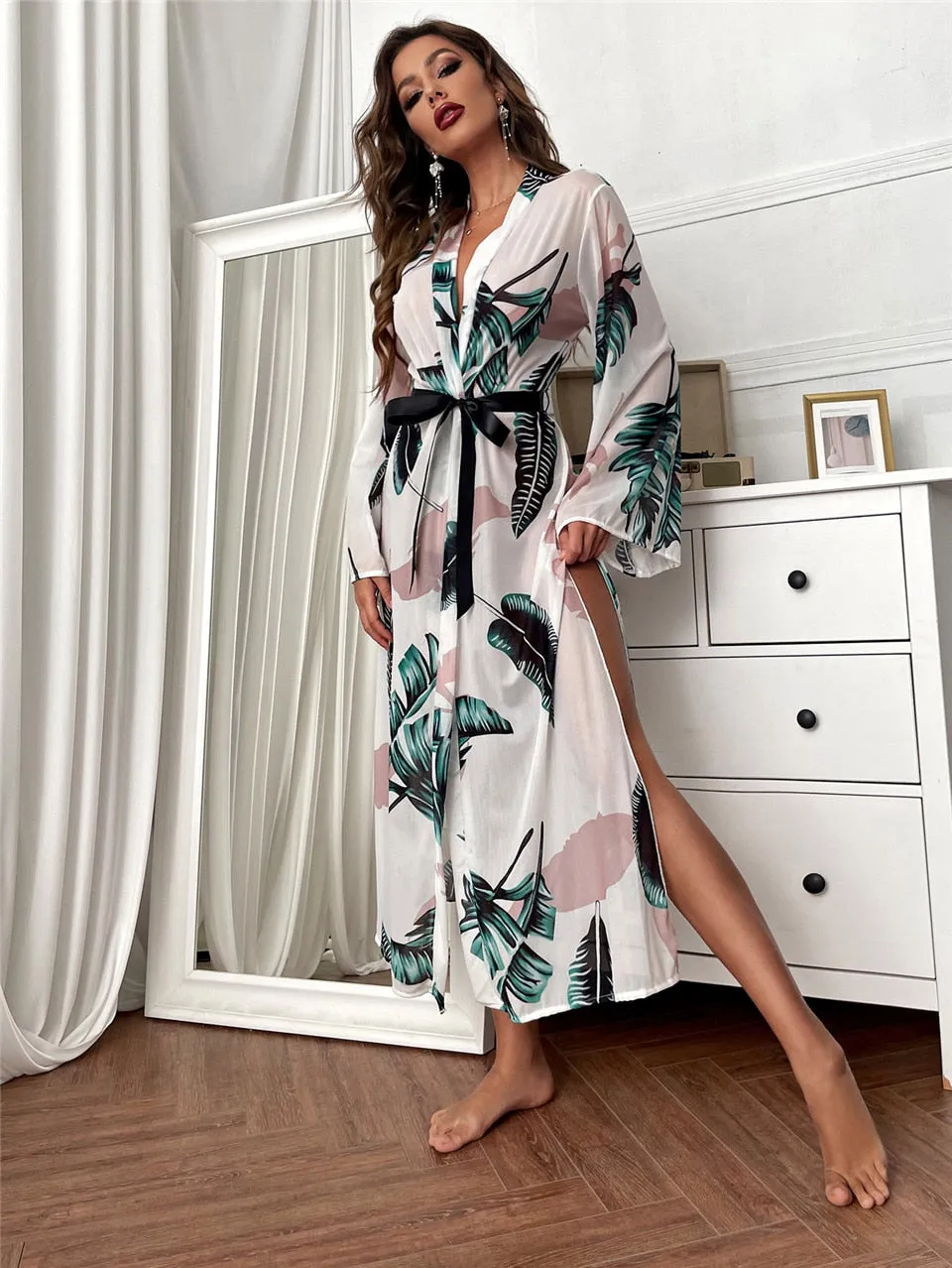 Women's Bathrobe Mesh Nightie