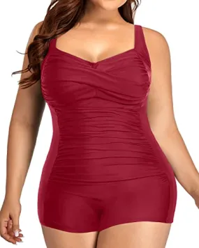 Women's Inspired Plus Size One Piece Swimsuits-Red
