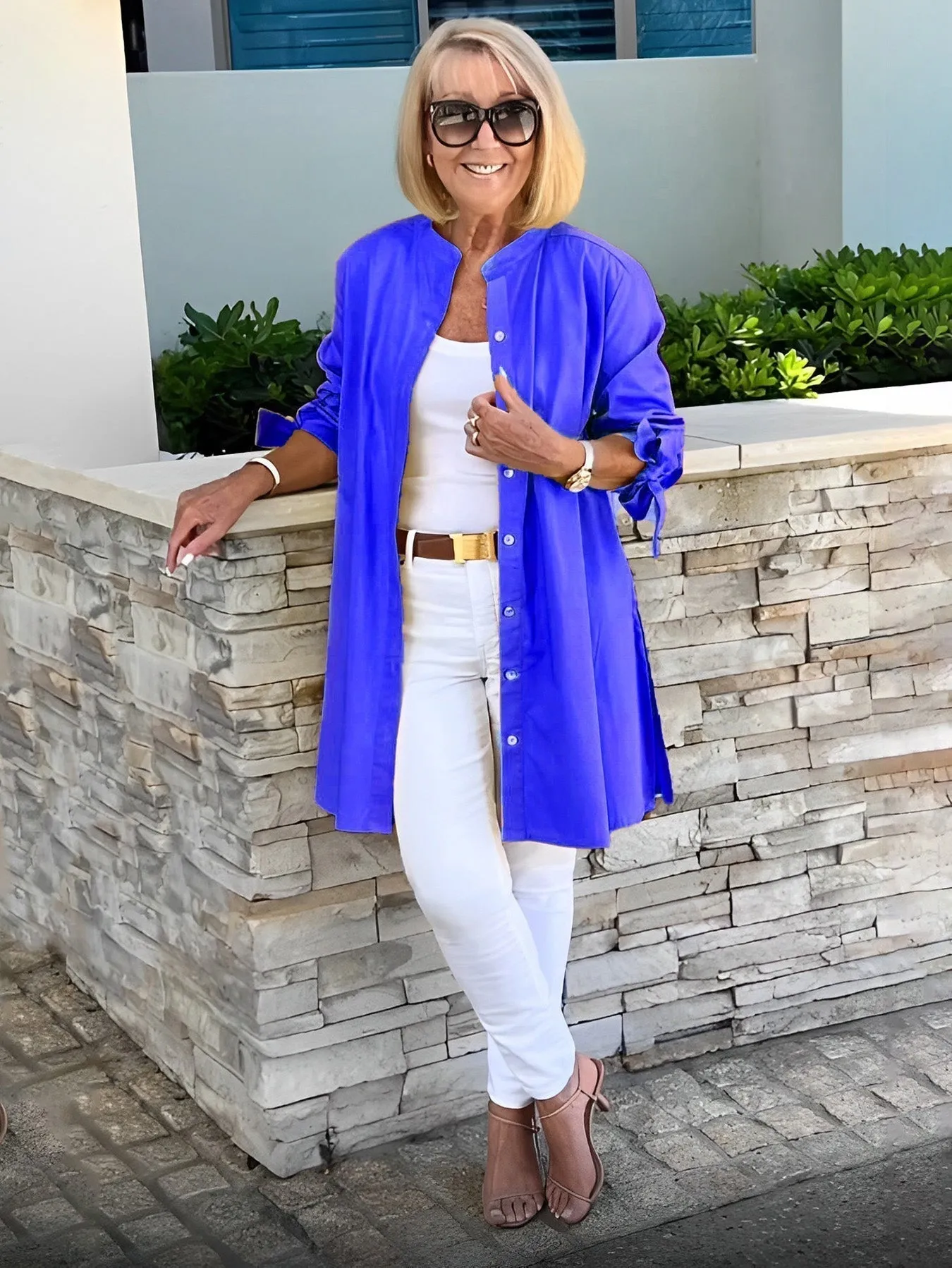 Women's Longline Button-Down Shirt | Elegant & Stylish
