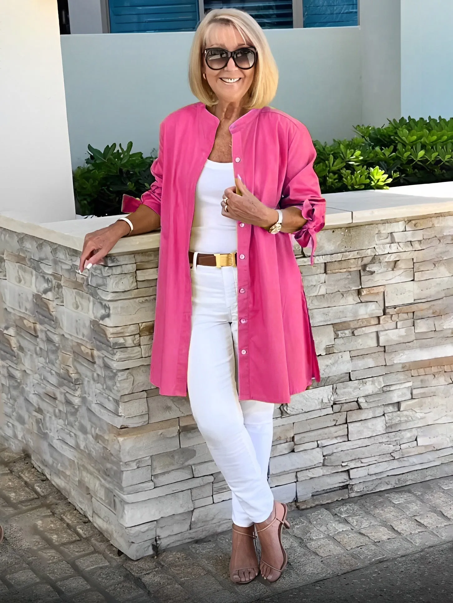 Women's Longline Button-Down Shirt | Elegant & Stylish