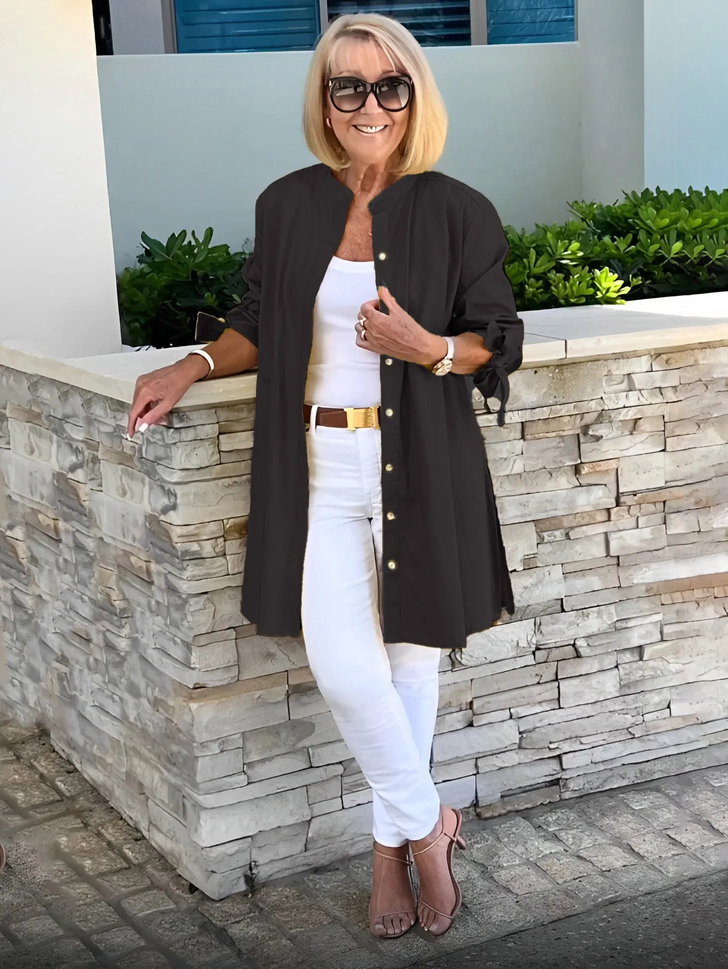 Women's Longline Button-Down Shirt | Elegant & Stylish