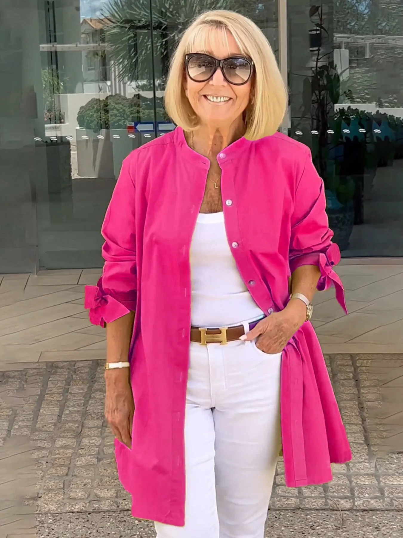 Women's Longline Button-Down Shirt | Elegant & Stylish
