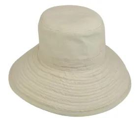 Womens Summer Sun Caps Bucket Hats Ramie Cotton Ribbon Ties Sand Salmon