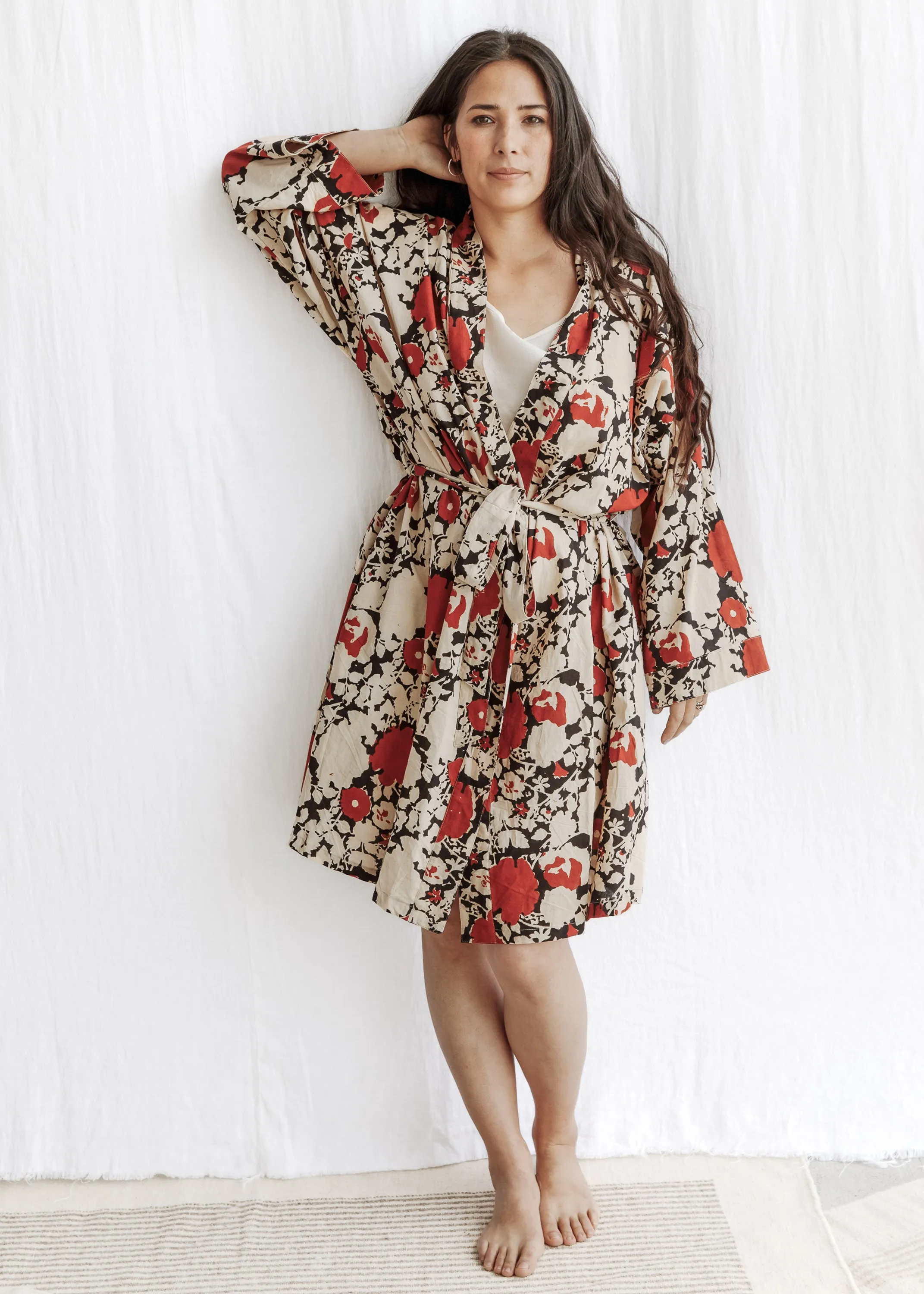Yayla Robe - Organic Cotton Block Print - Matisse