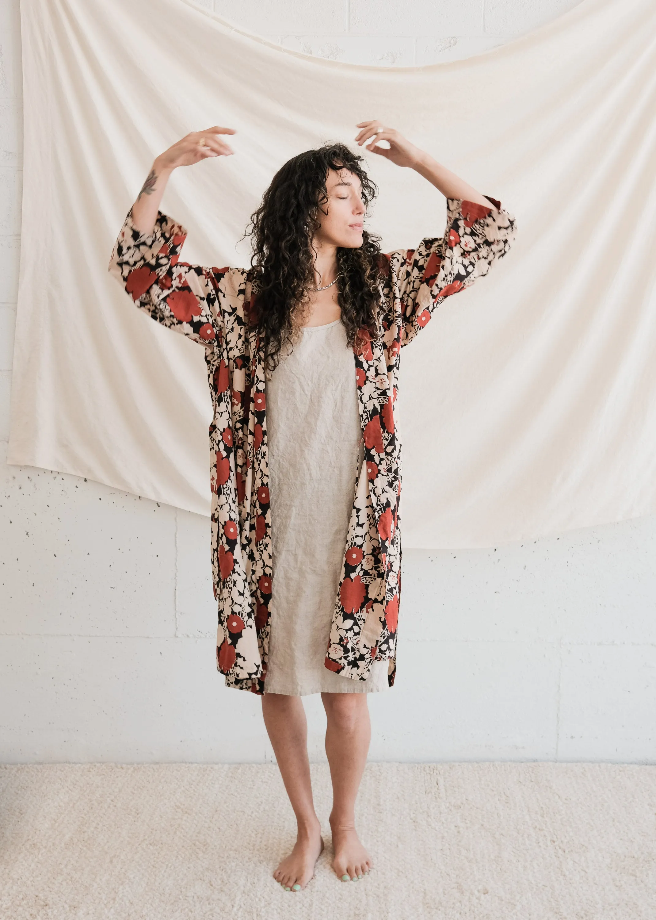 Yayla Robe - Organic Cotton Block Print - Matisse