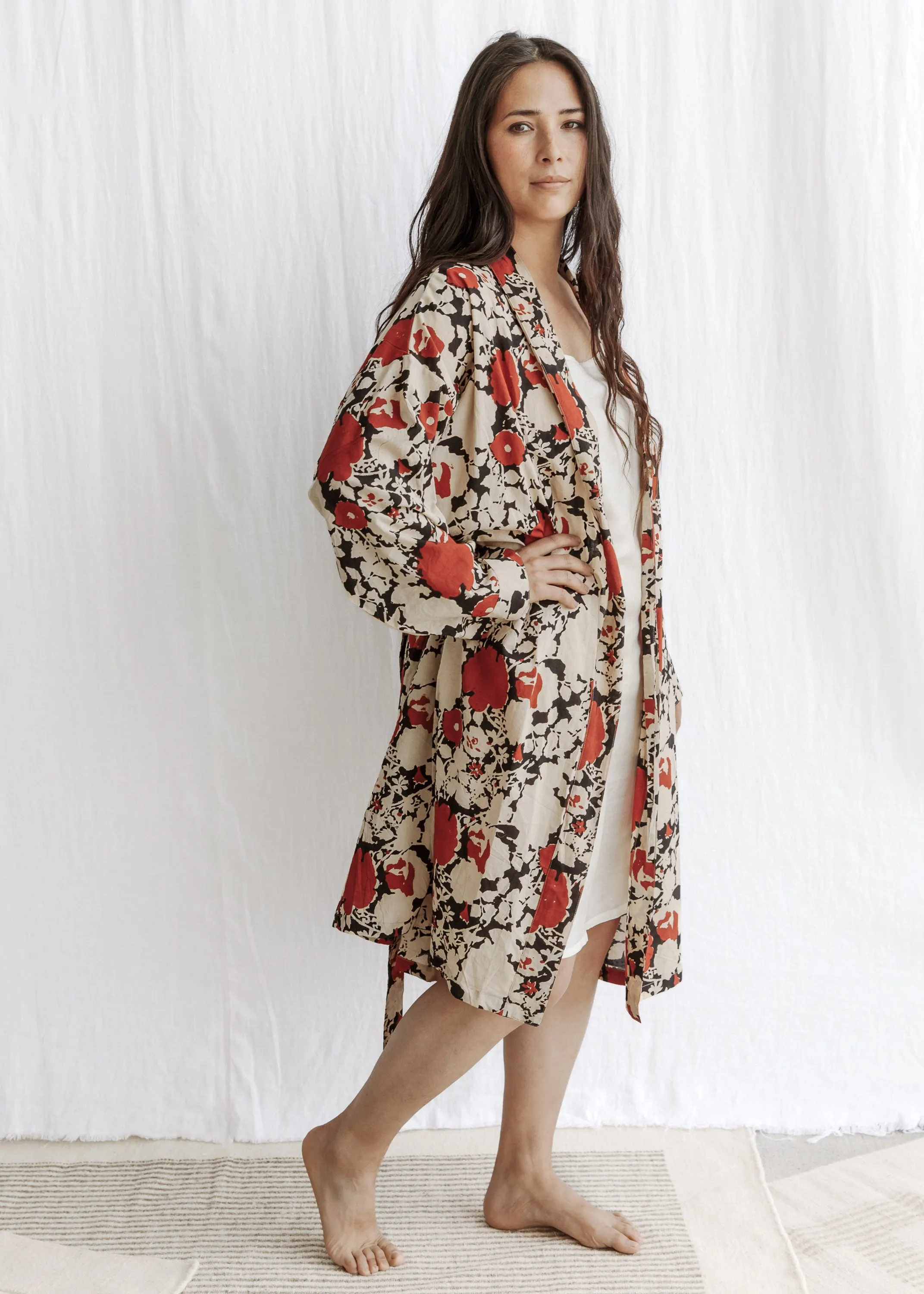 Yayla Robe - Organic Cotton Block Print - Matisse